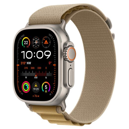 Оригинальный ремешок Apple Alpine Loop Small Tan Natural Titanium Finish для Apple Watch 49mm | 45mm | 44mm (MXN13)