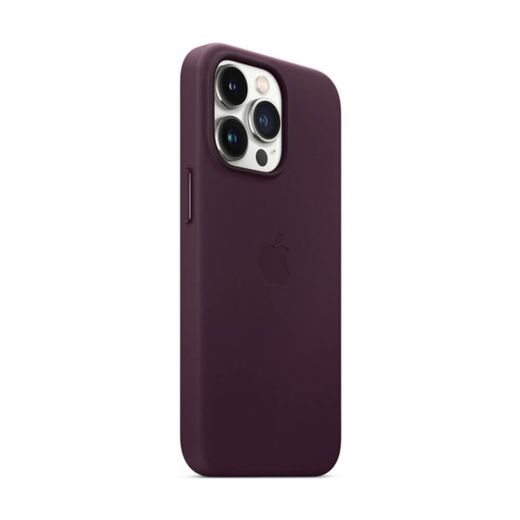 Оригинальный кожаный чехол Apple Leather Case with MagSafe Dark Cherry (MM1A3) для iPhone 13 Pro