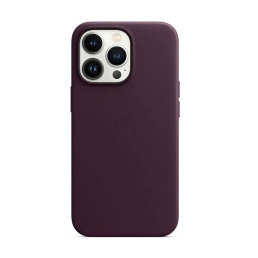 Оригинальный кожаный чехол Apple Leather Case with MagSafe Dark Cherry (MM1A3) для iPhone 13 Pro