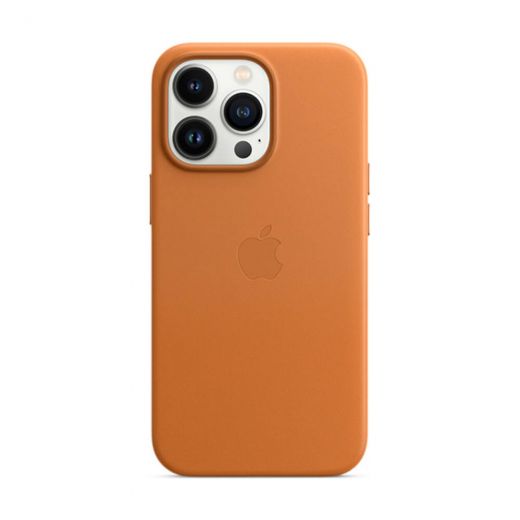 Чохол CasePro Leather Case with MagSafe Golden Brown для iPhone 13 Pro