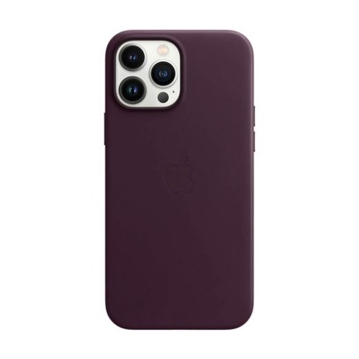 Оригінальний шкіряний чохол Apple Leather Case with MagSafe Dark Cherry для iPhone 13 Pro Max (MM1M3)