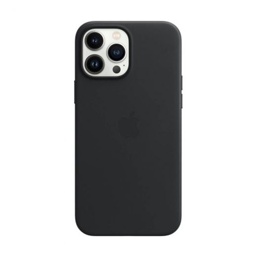 Оригинальный кожаный чехол Apple Leather Case with MagSafe Midnight (MM1R3) для iPhone 13 Pro Max