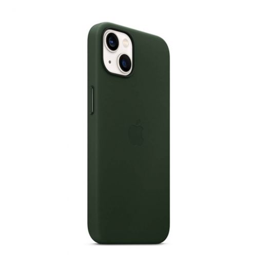 Оригинальный кожаный чехол Apple Leather Case with MagSafe Sequoia Green для iPhone 13 Mini (MM0J3)