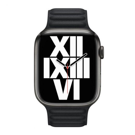 Оригинальный ремешок Apple Leather Link Size M | L Midnight для Apple Watch 42mm | 41mm | 40mm | 38mm (ML7T3)