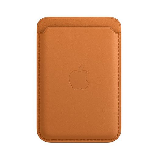 Кожаный чехол-кошелек с локатором Apple Leather Wallet with MagSafe Golden Brown (MM0Q3) для iPhone 12 | 13 | 14