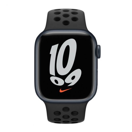 Оригинальный ремешок Apple Nike Sport Band Anthracite | Black для Apple Watch 45 mm | 44 mm | 42 mm (ML883)