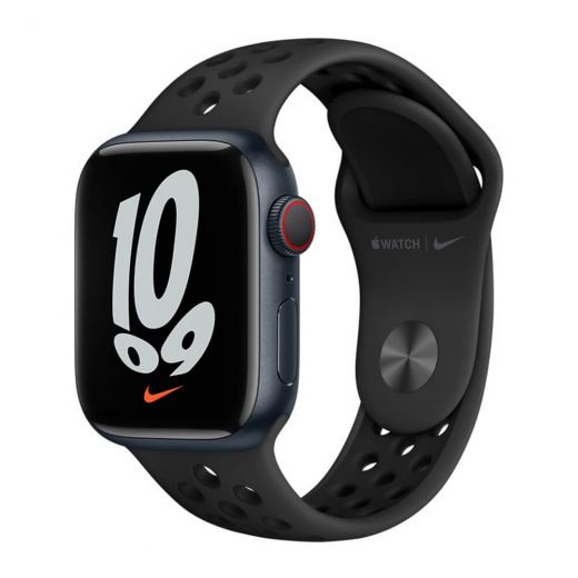 Оригинальный ремешок Apple Nike Sport Band Anthracite | Black для Apple Watch 45 mm | 44 mm | 42 mm (ML883)