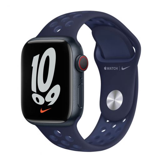 Оригинальный ремешок Apple Nike Sport Band Midnight Navy | Mystic Navy для Apple Watch 42mm | 41 mm| 40 mm| 38 mm (ML863)