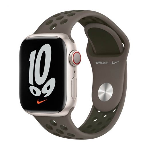 Оригинальный ремешок Apple Nike Sport Band Olive Gray | Cargo Khaki для Apple Watch 42mm | 41 mm| 40 mm| 38 mm (ML873)
