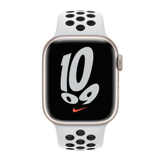 Оригинальный ремешок Apple Nike Sport Band Pure Platinum | Black для Apple Watch 42mm | 41 mm| 40 mm| 38 mm (ML843)