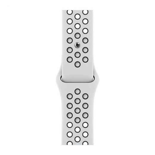 Оригинальный ремешок Apple Nike Sport Band Pure Platinum | Black для Apple Watch 41 mm| 40 mm| 38 mm (ML843)