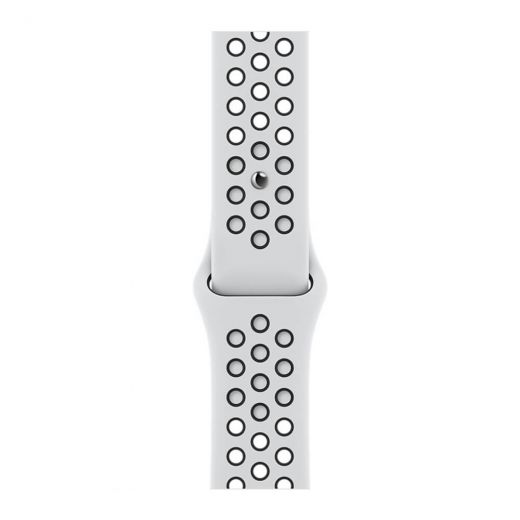 Оригинальный ремешок Apple Nike Sport Band Pure Platinum | Black для Apple Watch 45 mm | 44 mm | 42 mm (ML893)