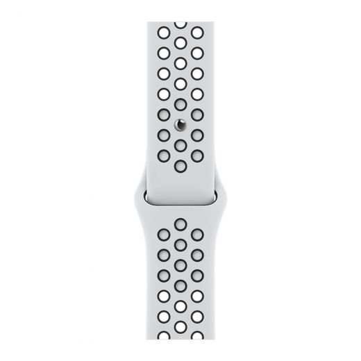 Оригинальный ремешок Apple Nike Sport Band Pure Platinum | Black для Apple Watch 45 mm | 44 mm | 42 mm (ML893)