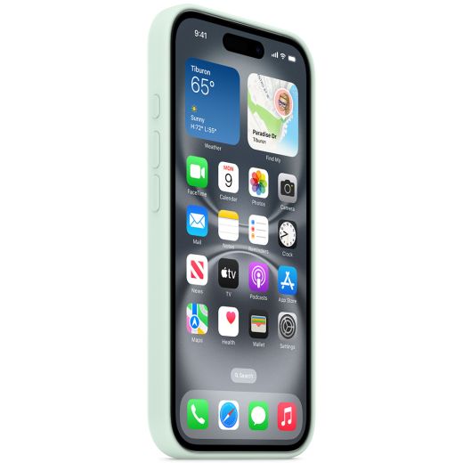 Силиконовый чехол CasePro Silicone Case with MagSafe Aquamarine для iPhone 16