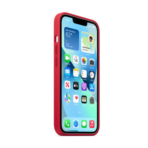 Силиконовый чехол CasePro Silicon Case with MagSafe Red для iPhone 13