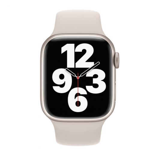 Оригинальный силиконовый ремешок Apple Sport Band Starlight для Apple Watch 42mm | 41mm | 40mm | 38mm (MKU93)