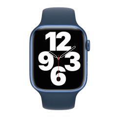 Оригинальный силиконовый ремешок Apple Sport Band Abyss Blue для Apple Watch 45mm | 44mm | 42mm (MKUW3)