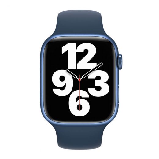 Оригінальний силіконовий ремінець Apple Sport Band Abyss Blue для Apple Watch 45mm | 44mm | 42mm (MKUW3)