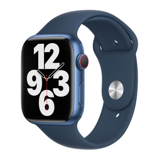 Оригінальний силіконовий ремінець Apple Sport Band Abyss Blue для Apple Watch 45mm | 44mm | 42mm (MKUW3)