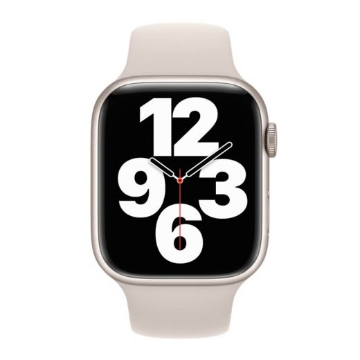 Оригінальний силіконовий ремінець Apple Sport Band Starlight для Apple Watch 45mm | 44mm | 42mm (MKUU3)
