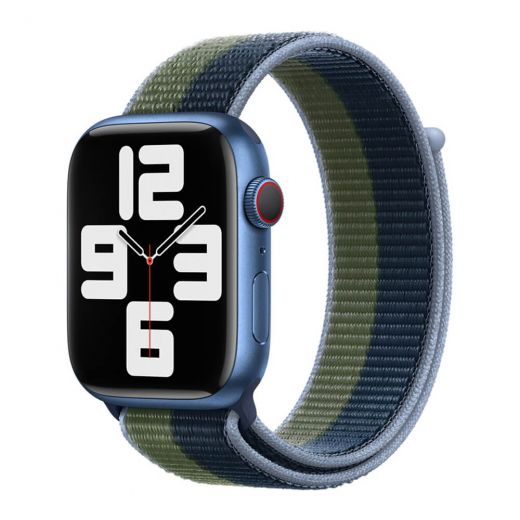 Оригинальный ремешок Apple Sport Loop Abyss Blue | Moss Green для Apple Watch 42mm | 41mm | 40mm | 38mm (ML2Q3)