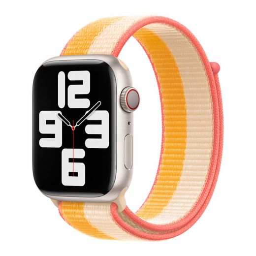 Оригінальний ремінець Apple Sport Loop Maize | White для Apple Watch 45 mm | 44 mm | 42 mm (ML2Y3)