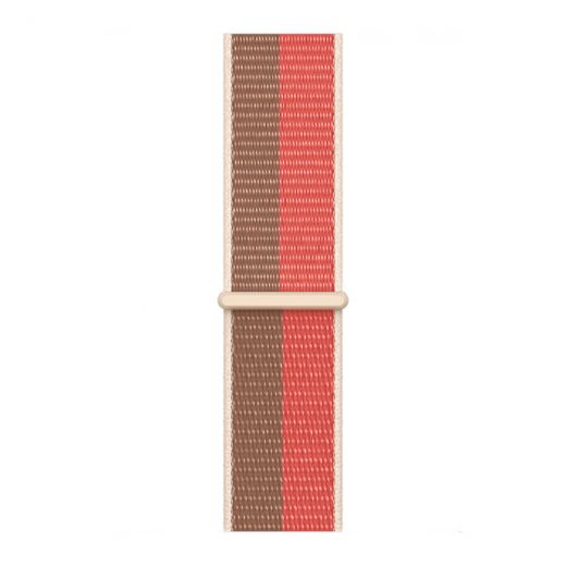 Оригинальный ремешок Apple Sport Loop Pink Pomelo | Tan для Apple Watch 45mm | 44mm | 42mm (ML303)