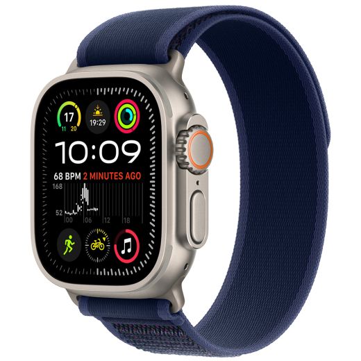 Оригинальный ремешок Apple Trail Loop Band Size M/L Blue Natural Titanium Finish для Apple Watch 49мм | 46мм | 45мм | 44мм (MXTW3)