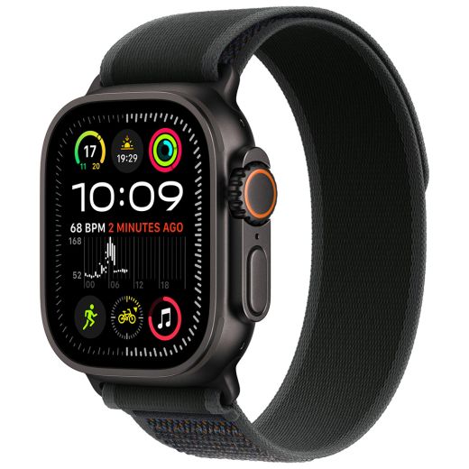Оригінальний ремінець Apple Trail Loop Band Size S/M Black Black Titanium Finish для Apple Watch 49мм | 46мм | 45мм | 44мм (MYQ53)
