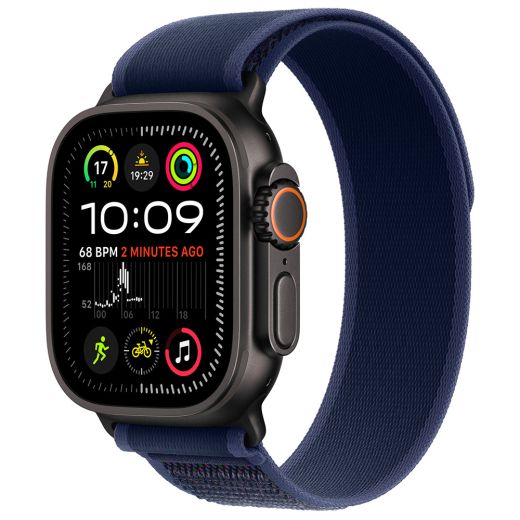 Оригинальный ремешок Apple Trail Loop Band Size S/M Blue Black Titanium Finish для Apple Watch 49мм | 46мм | 45мм | 44мм (MYQ73)