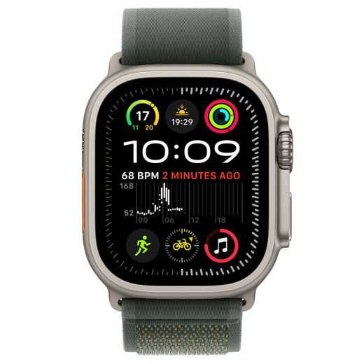 Оригинальный ремешок Apple Trail Loop Band Size M/L Green Natural Titanium Finish для Apple Watch 49mm | 45mm | 44mm (MXTP3)