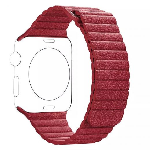 Ремінець Apple Leather Loop Red (High copy) для Apple Watch 38/40mm