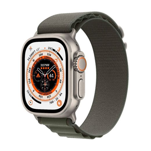 Смарт-годинник Apple Watch Ultra 49mm (GPS + Cellular) Titanium Case with Green Alpine Loop - L (MQFP3)