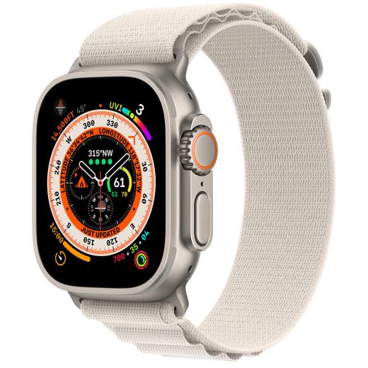 Смарт-часы Apple Watch Ultra 49mm (GPS + Cellular) Titanium Case with Starlight Alpine Loop - M (MQFR3)