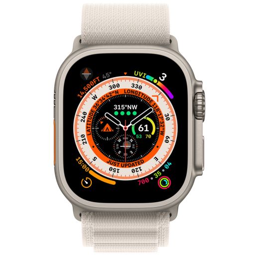 Смарт-годинник Apple Watch Ultra 49mm (GPS + Cellular) Titanium Case with Starlight Alpine Loop - M (MQFR3)