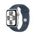 Смарт-годинник Apple Watch Series SE GPS, 44mm Silver Aluminium Case with Storm Blue Sport Band Size M/L (MREE3) 2023