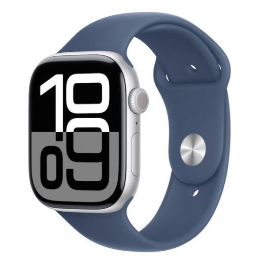 Смарт-часы Apple Watch Series 10 GPS 42мм Silver Aluminium Case with Denim Sport Band S/M (MWWA3)