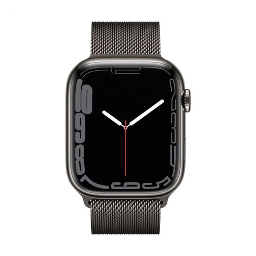 Смарт-часы Apple Watch Series 7 GPS + Cellular, 41mm Graphite Stainless Steel Case with Milanese Loop Graphite (MKJ23, MKHK3)