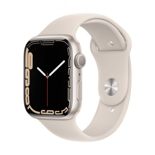 Смарт-часы Apple Watch Series 7 GPS, 41mm Starlight  Aluminium Case With Starlight Sport Band (MKMY3)
