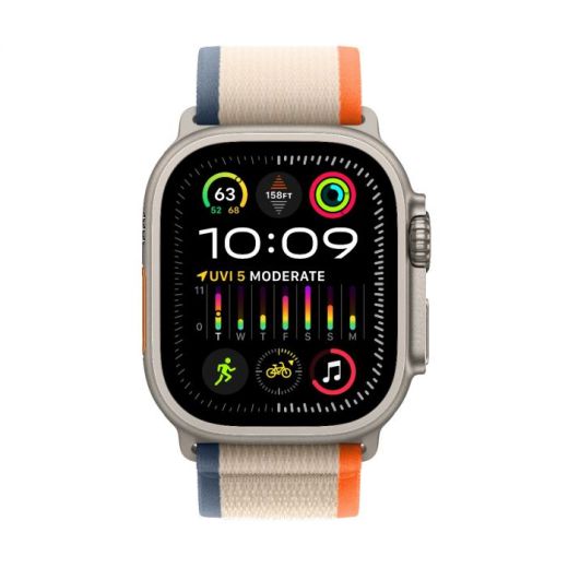 Оригинальный ремешок Apple Trail Loop Band Size M/L Orange/Beige для Apple Watch 49mm | 45mm | 44mm (MT5X3)