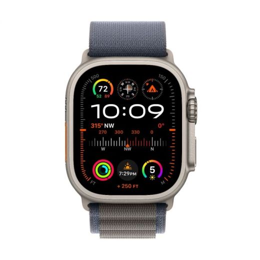 Оригінальний ремінець Apple Alpine Loop Medium Blue для Apple Watch 49mm | 45mm | 44mm (MT5L3)