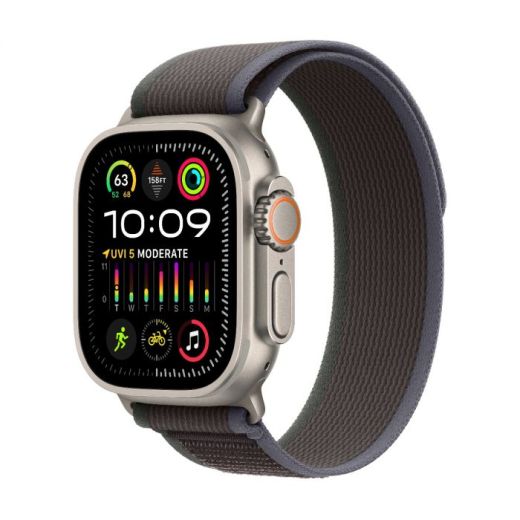 Оригинальный ремешок Apple Trail Loop Band Size S/M Blue/Black для Apple Watch 49mm | 45mm | 44mm (MT613)