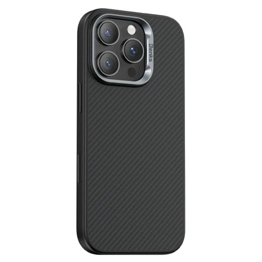 Карбоновий чохол Benks ArmorPro Kevlar Case 600D with Button для iPhone 16 Pro