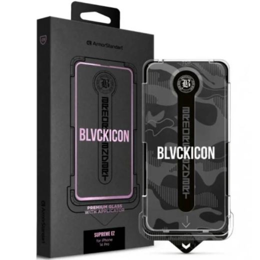 Защитное стекло с аппликатором ArmorStandart Black Icon Supreme EZ для iPhone 14 Pro (ARM79259)