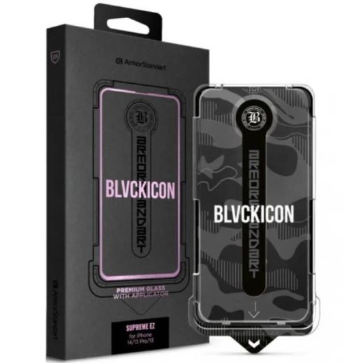 Захисне скло з аплікатором ArmorStandart Black Icon Supreme EZ для iPhone 16e | 14 | 13 Pro | 13 (ARM79257)