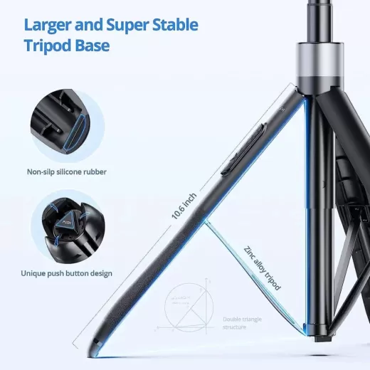 Палка для селфі на штативі Atumtek Premium Plus 150 см Phone Tripod Selfie Stick Black