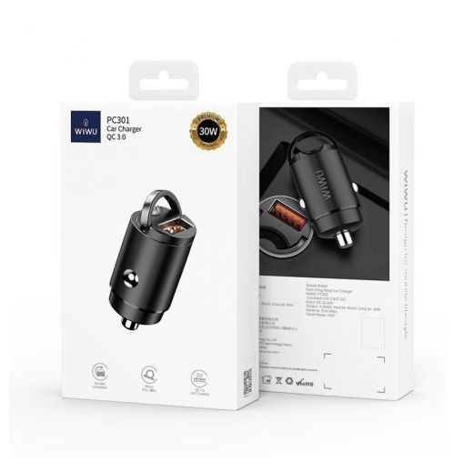 Автомобильная зарядка Wiwu Car Charger, Quick Charge USB 3.0 Black (PC301)