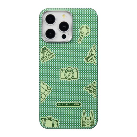 Карбоновый чехол Pitaka x AWA | MagEZ Case 5 Forest для iPhone 15 Pro Max