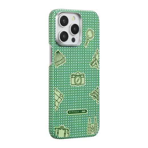 Карбоновый чехол Pitaka x AWA | MagEZ Case 5 Forest для iPhone 15 Pro