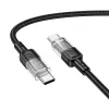 Кабель HOCO U129 Spirit 60W Transparent Type-C to Type-C 1.2м Black